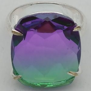 Watermelon Tourmaline Sterling Silver Ring